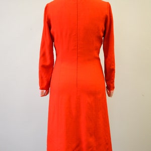 1970s Adele Simpson Red-Orange Dress image 4