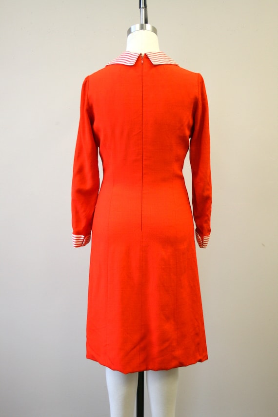 1970s Adele Simpson Red-Orange Dress - image 4