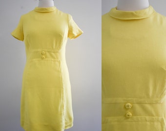 1960s Wilshire of Boston Yellow Linen Dress