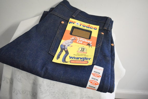 1980s NOS Wrangler Dark Wash Jeans, 40x36 - image 3