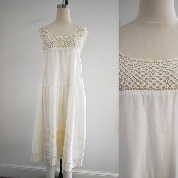 Victorian White Cotton Night Gown - image 1