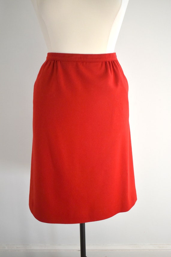 1960s/70s Pendleton Red Wool Pencil Skirt - image 3