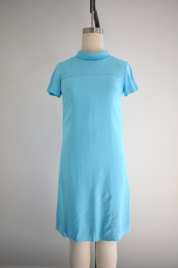 1960s Adele Martin Turquoise Linen Dress - image 3