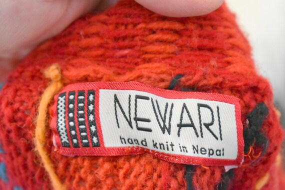 1990s Newari Hand Knit Wool Cardigan Sweater - image 7