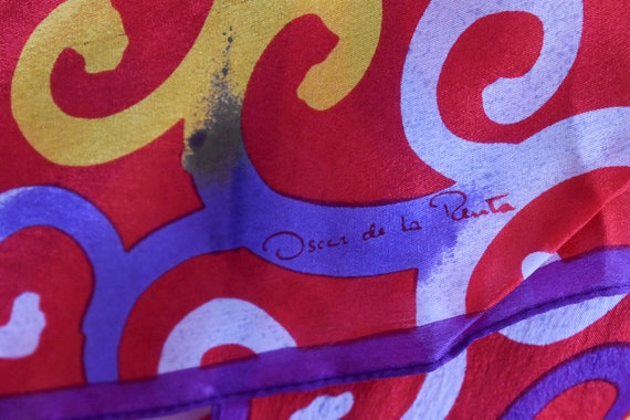 Vintage Oscar de la Renta Silk Long Scarf - image 5