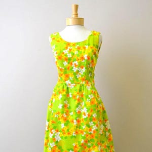 1960s Malia Hawaiian Floral Dress
