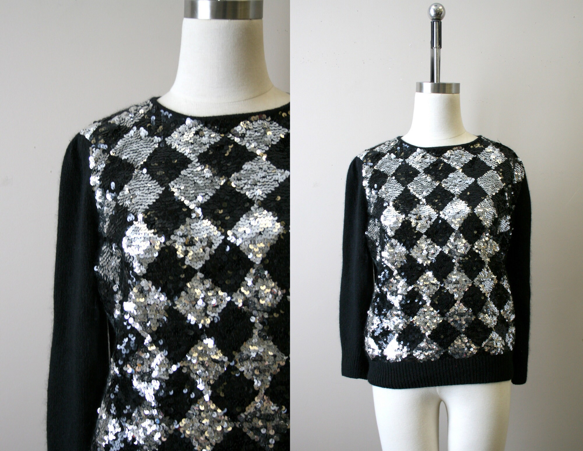 silver sequin sweater