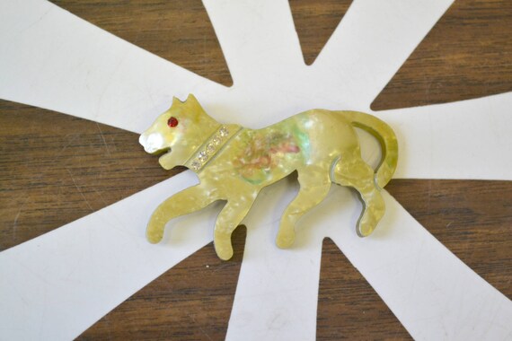 1930s Lucite Panther Brooch