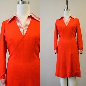 1970s Adele Simpson Red-Orange Dress image 1