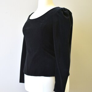 1980s Laura Ashley Black Velvet Blouse image 4