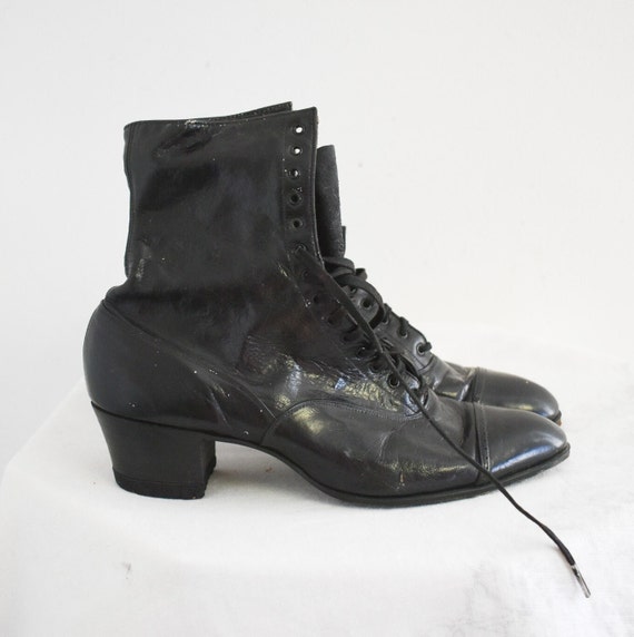 1920s/30s Beasley Black Leather Boots - image 1