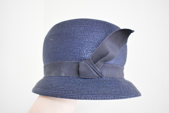 1960s Mod Navy Straw Hat - image 5