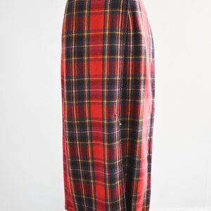 1990s Red Plaid Maxi Skirt image 4