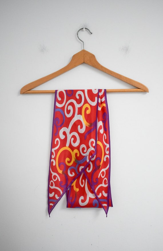 Vintage Oscar de la Renta Silk Long Scarf - image 3