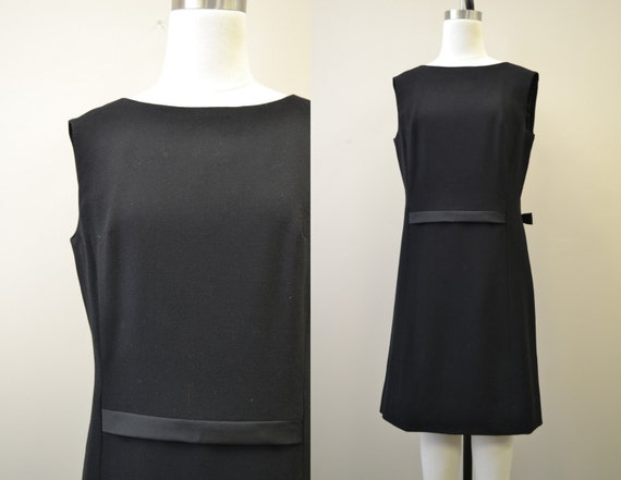 1960s Black Shift Dress With Bow Detail - Etsy