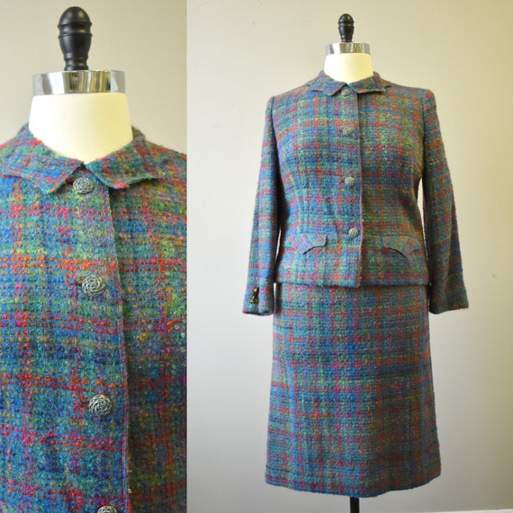 1950s NOS Tailorbrooke Blue Tweed Skirt Suit - image 1