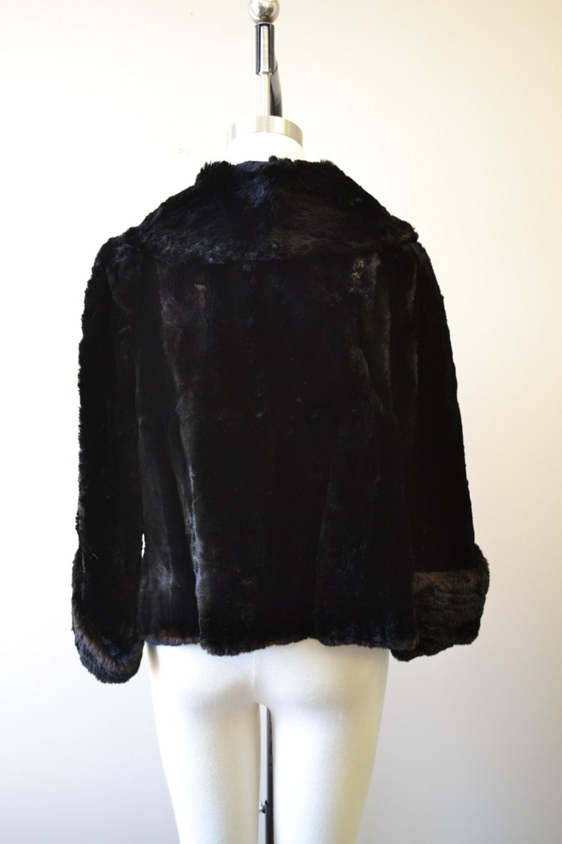 1940s Black Sheared Beaver Short Coat image 3