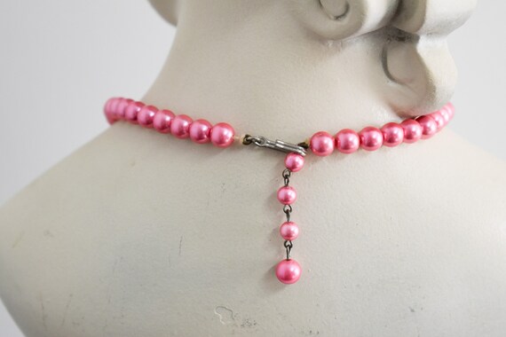 1950s/60s Pink Faux Pearl Bead Necklace - image 6