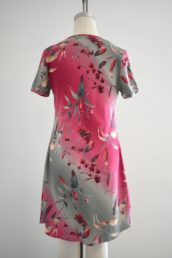 1990s Floral Ombre Mini Dress - image 5