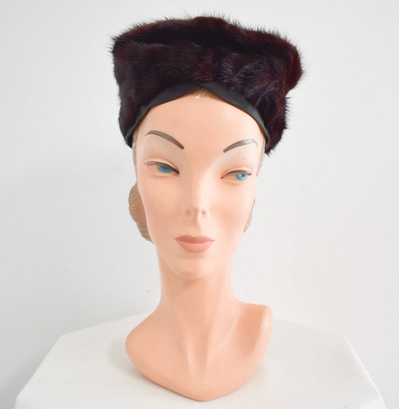 1940s Brown Fur Toque Hat