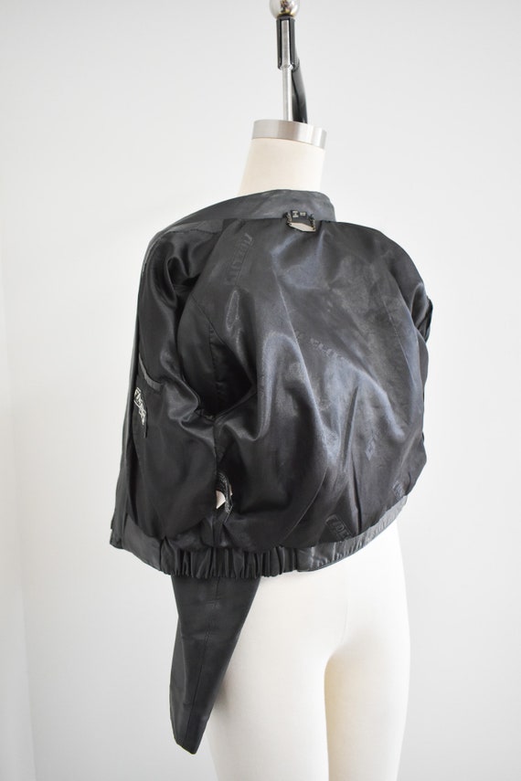 1980s Fidelity Black Leather Motorcyle Jacket - image 6