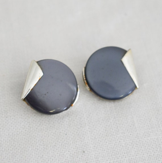 1960s Charel Blue Thermoset Clip Earrings