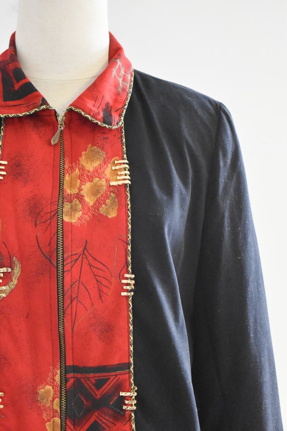 1990s Red and Black Embellished Jacket - image 3