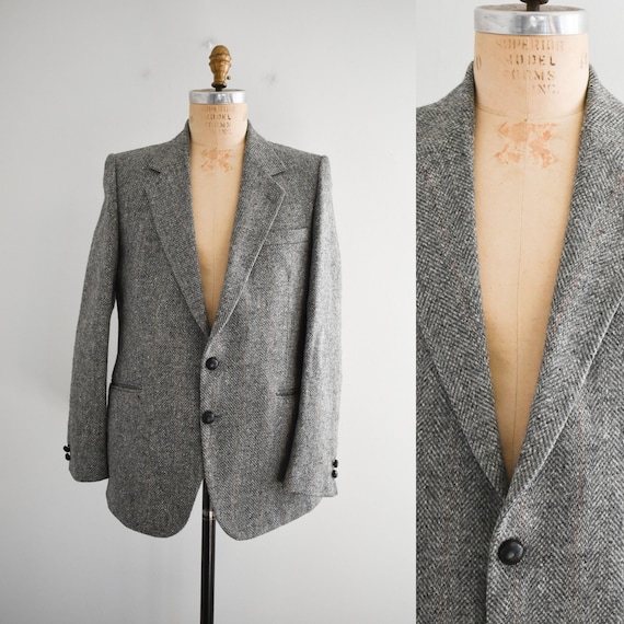 1970s/80s Donegal Handwoven Gray Tweed Jacket - image 1