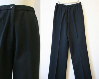 1970s Black Wide Leg Trousers