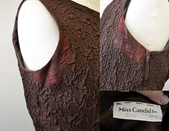 1950s Miss Candid Brown Low Back Wiggle Dress - image 7