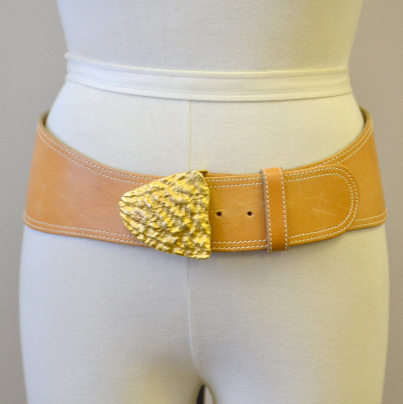 R.J. Graziano snakeskin belt Retro R.J. Graziano Composition Belt, Tigereye Gemstones  main image 2