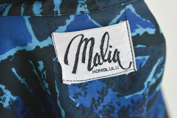 1960s Malia Blue Polynesian Shirt - image 6