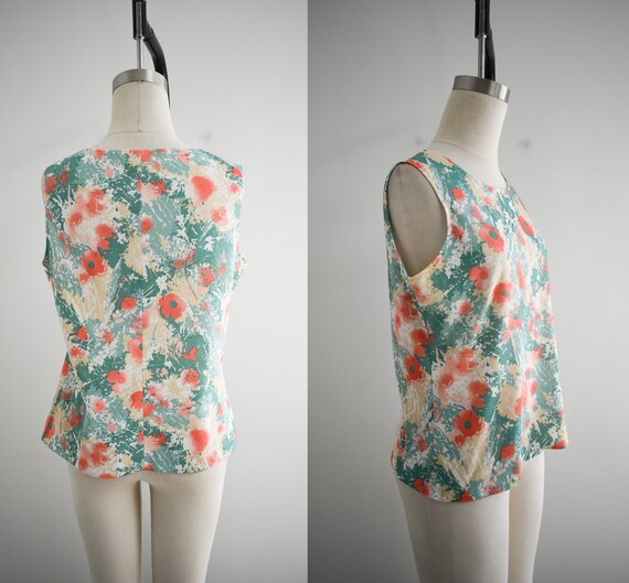 1970s Floral Blouse and Tank Set - image 7