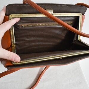 1960s Brown Vinyl Handbag image 6