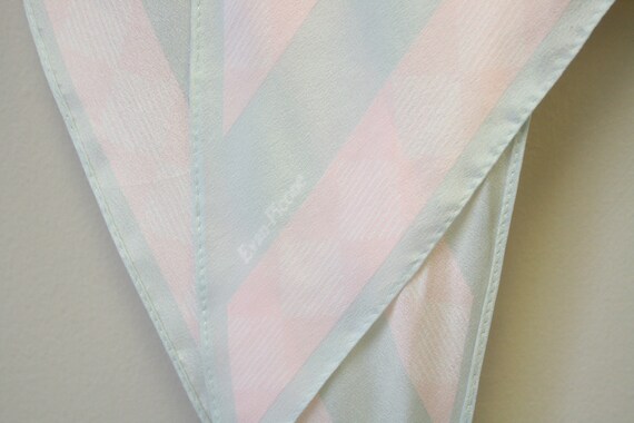 1980s Evan-Picone Pink and Gray Silk Skinny Scarf - image 4