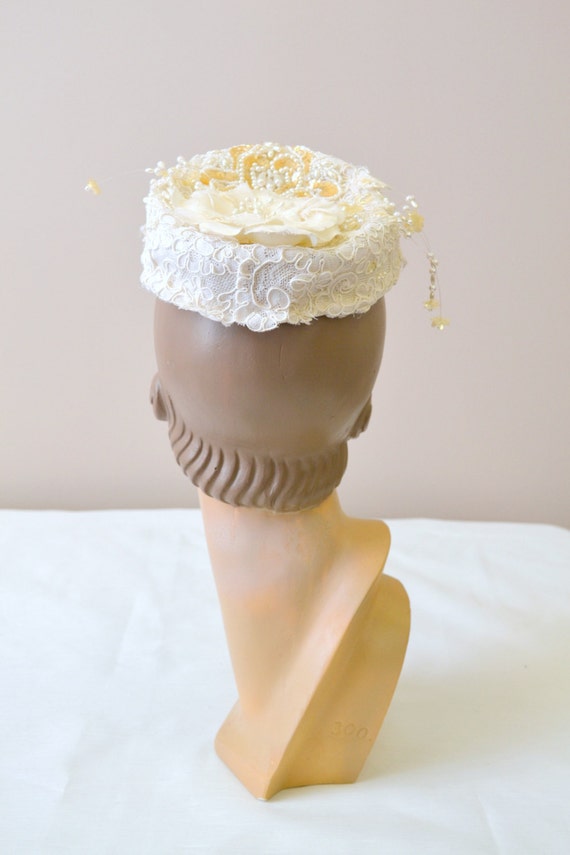 1960s Pillbox Bridal Hat