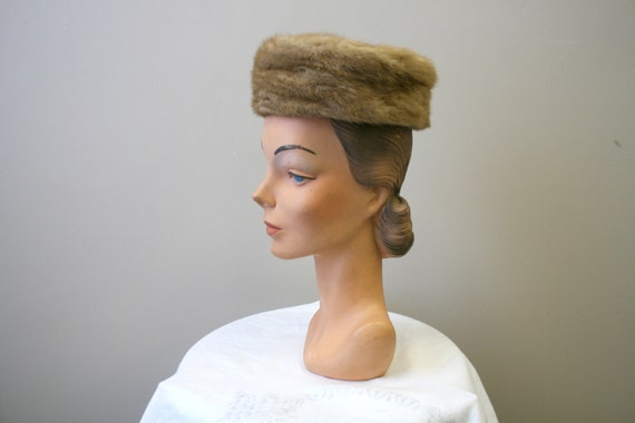 1960s Cecile Fur Pillbox Hat