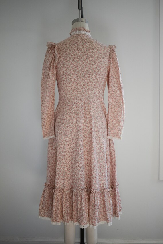1970s Pink Floral Gunne Sax Midi Dress - image 5