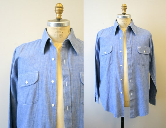1950s Linen Chambray Shirt