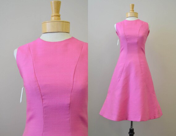 1960s Pauline Trigere Pink Sheath Dress