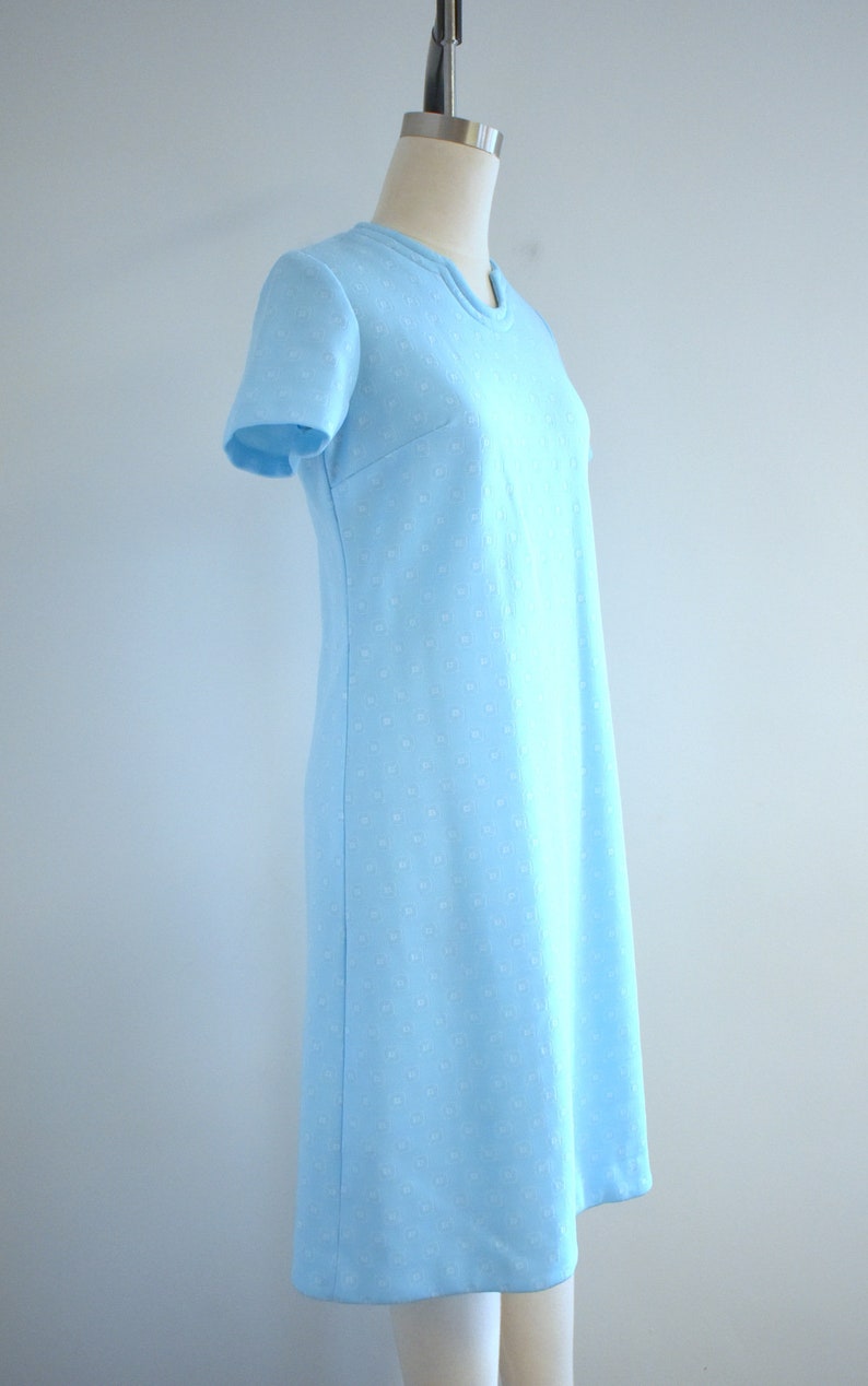 1960s Light Blue Knit Dress image 4