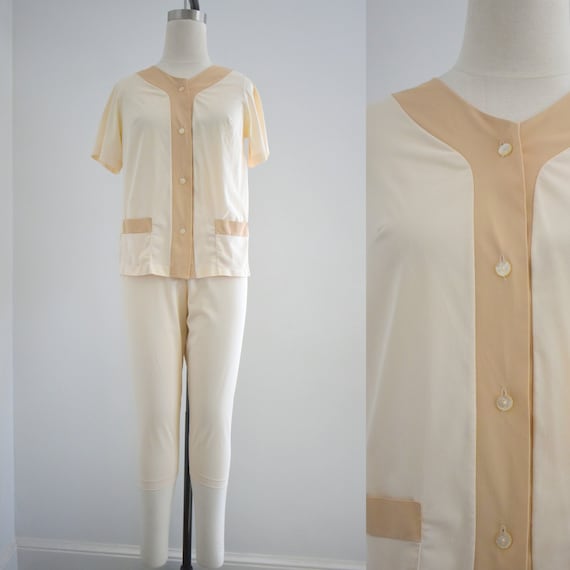 1960s Munsingwear Beige Pajamas