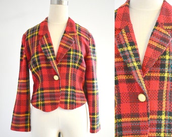 1990s Red Plaid Jacket