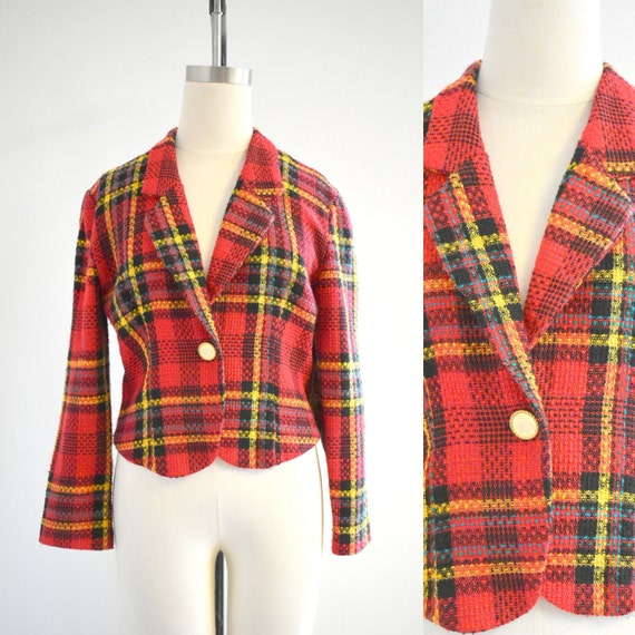 1990s Red Plaid Jacket