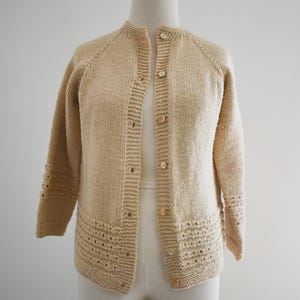 1960s Beige Cardigan Sweater