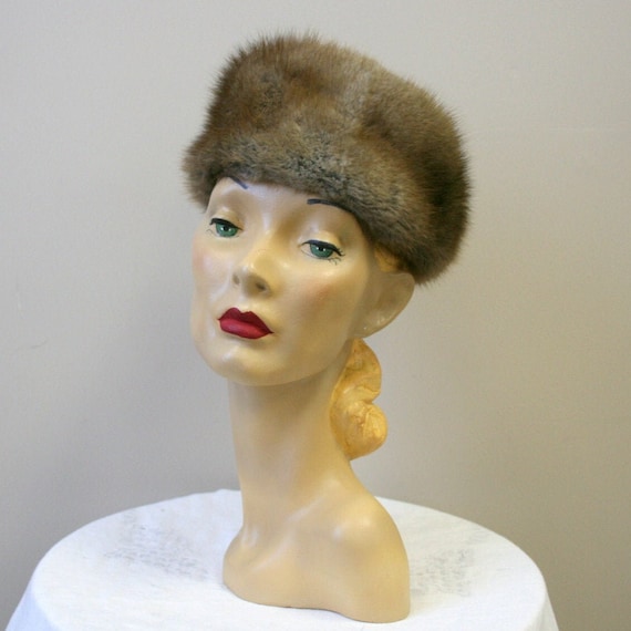 1960s Brown Fur Hat - image 1