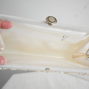 1950s Cream Vinyl and Resin Clutch Purse image 7