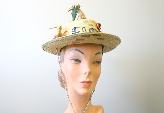 1960s Florida Souvenir Straw Novelty Hat
