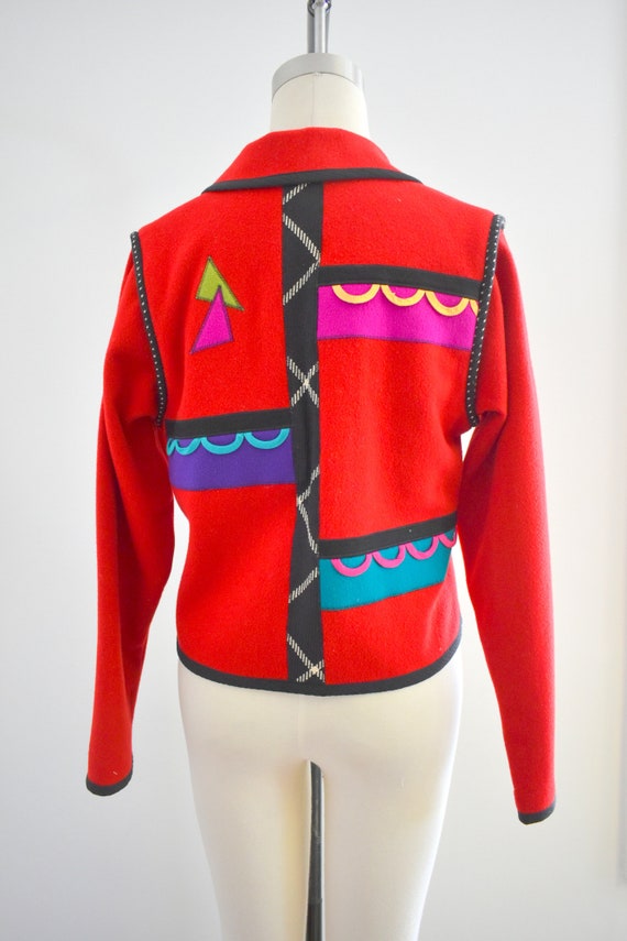 1990s Wool Appliqued Jacket - image 5