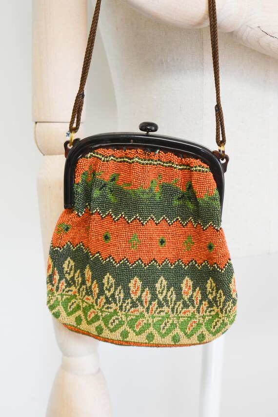 1920s Leaf Beaded Handbag - image 3